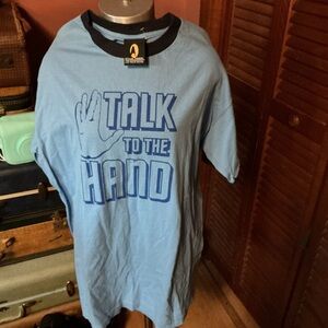 Blue Graphic Tee - Talk to the Hand
